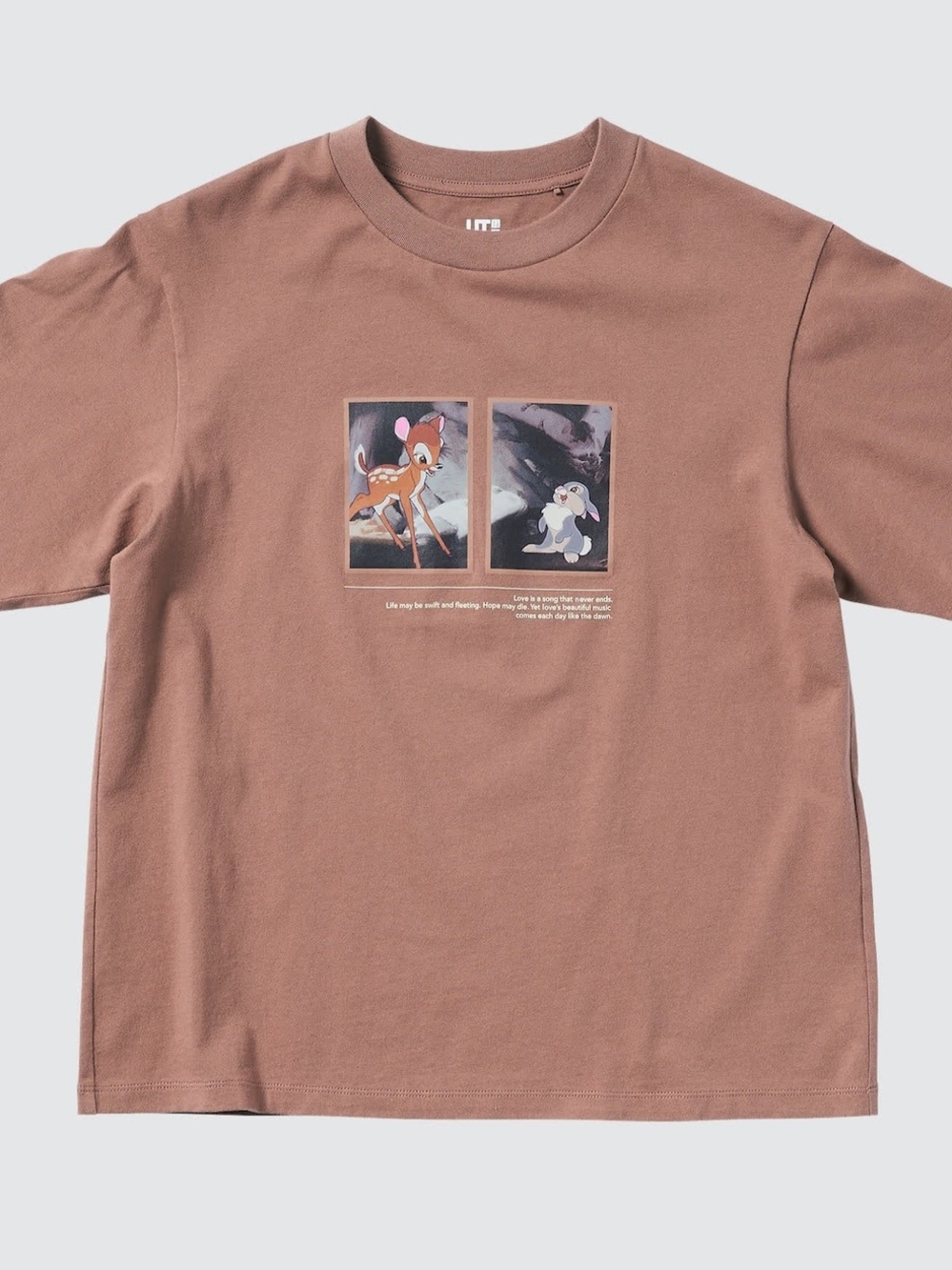 Uniqlo Brown Graphic Bambi & Thumper Short Sleeve Tee